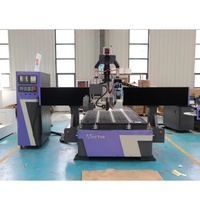 Mesin Bor CNC Router Horizontal 4*8ft dengan Pengganti Alat Otomatis untuk Pengerjaan Kayu Furnitur 9kw Berpendingin Udara
