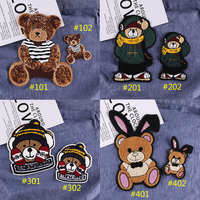 Patch en tissu à broder soi-même, vente en gros, chenille personnalisée, animal, patch thermocollant personnalisé