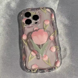 เคสโทรศัพท์ลายดอกทิวลิปสุดหรูสำหรับไอโฟน 14 พลัส 14 โปร 13 เนื้อครีมสวยงามหรูหราป้องกันได้อย่างดี - Product Image 4