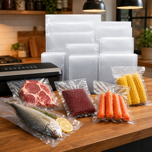Sacs <span class=keywords><strong>sous</strong></span> <span class=keywords><strong>vide</strong></span> commerciaux gaufrés PA/PE pour conservation alimentaire, compatibles cuisson <span class=keywords><strong>sous</strong></span> <span class=keywords><strong>vide</strong></span> et congélation, sans BPA, pour usage domestique et professionnel, vente en gros - Product Image 2