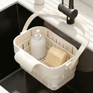 New Style Foldable Hanging Sink Filter Sink Strainer <b>Basket</b> Plastic Kitchen Auto-dump Colander Strainer <b>for</b> Food Waste - Product Image 1