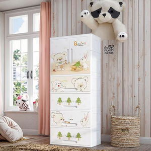 Armoires de rangement pour enfants et adolescents en plastique à 5 couches pour salon et chambre à coucher à fournir - Product Image 5