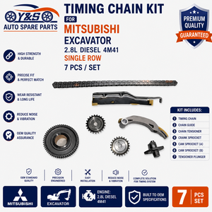 Kit de chaîne de distribution en acier allié robuste <span class=keywords><strong>à</strong></span> une seule rangée, 7 pièces, neuf, référence OE ME203085ME192230, pour <span class=keywords><strong>moteur</strong></span> Mitsubishi Excavator 2.8L <span class=keywords><strong>Diesel</strong></span> 4M41 - Product Image 1