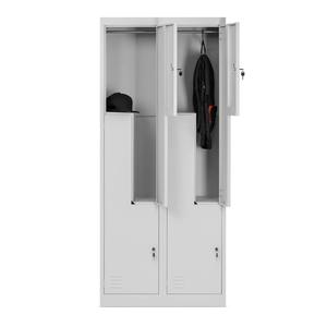 Armario Metálico Escolar en Forma de Z, Muebles de Acero para Vestuario con Casillero Multifuncional en Forma de L y Almacenamiento de Plástico - Product Image 1