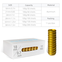 Disques en aluminium RINGNOTE 28 mm (1,1 pouce) – Lot de 11 anneaux métalliques dorés pour carnets à disques