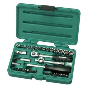 Juego de 40 Piezas de Llaves de Tubo SAE y Métricas de 1/4 de Pulgada, Kit de Herramientas Manuales Combinadas para Uso en Talleres y Garajes - Product Image 1