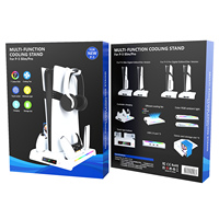 Station de charge double en plastique RGB pour P5/P5 Slim/P5 Pro avec ventilateur de refroidissement à 3 niveaux et 3 ports USB avec contrôleur P5