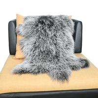 Tapis en fourrure de Mongolie naturelle de luxe, forme longue et bouclée, véritable tapis en peau de mouton moelleuse pour chambre, canapé, salon, maison