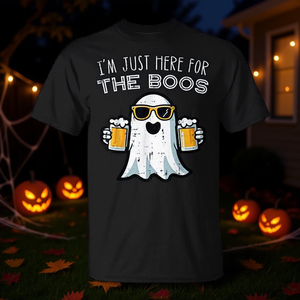 Camiseta de Halloween con diseño de fantasma, camiseta divertida para mujer, disfraz de papá, I'm Just Here For The Boos - Product Image 3