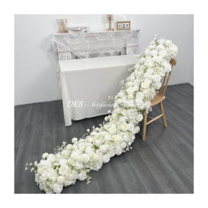 Arreglos florales personalizados decoraciones de boda flores camino de mesa blanco para el hogar - Product Image 1