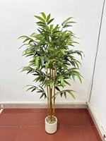 Décoration d'intérieur : Plante artificielle verte avec arbre et fleurs orange, plantes en pot pour salon, table à manger, ornements élégants