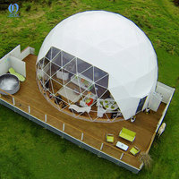 Kit de tente dôme géodésique de luxe PVC toile de coton tente imperméable poteau en aluminium moderne personnalisé pour les événements en plein air hôtels Glamping