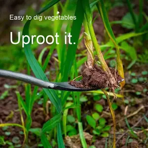 Pelle à légumes à double usage en acier inoxydable avec manche bicolore à 3 points Mini outil à main en plastique pour le jardin sauvage de l'ail - Product Image 3