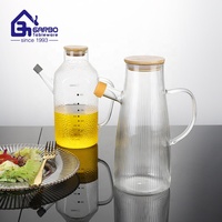 Bocal à huile 1000 ml en verre borosilicate de haute qualité avec couvercle en bambou – Fournisseur chinois de bocaux en verre pour usage domestique