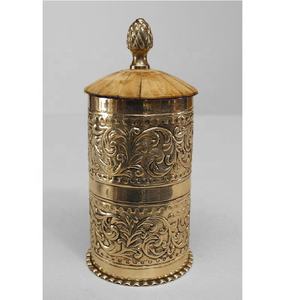 Victorian Brass Embossed Storage <b>Jars</b> - Product Image 1