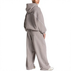 Ensemble de survêtement personnalisé pour femmes, coupe large, 280 g/m², pour marques de boutiques américaines, faible MOQ - Product Image 6