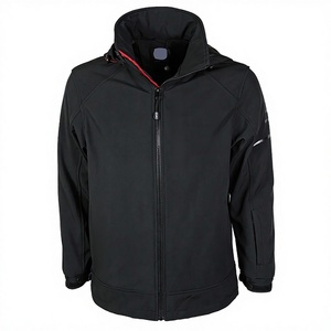 Wholesale Men's Autumn <b>Soft</b> <b>Shell</b> Bomber <b>Jacket</b> with Zipper Front <b>Hooded</b> Coated Canvas Windproof & Breathable OEM Service - Product Image 3