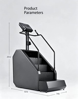 Monte-escalier Électrique Commercial EM3028D-B pour Salle de Sport, Machine Stepper avec 9 Niveaux de Résistance et Écran LCD de 12,6 Pouces pour Club de Fitness