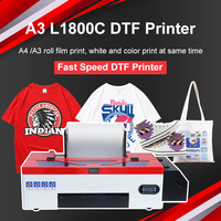 Imprimante de Film à transfert thermique direct avec chargeur de rouleau DTF A3 DTF imprimante A3 L1800 T shirt imprimante Machine