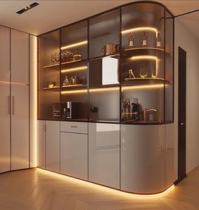 <span class=keywords><strong>Mueble</strong></span> de Comedor Nórdico de Madera Natural con Puerta Plana y Ligera para Familias Jóvenes, Decoración Minimalista para el Hogar - Product Image 3