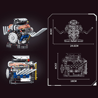 Kaiyu K96202 – Bloc de construction de moteur V8 simulé avec programmation mécanique, modèle de moteur jouet à construire avec moteur électrique