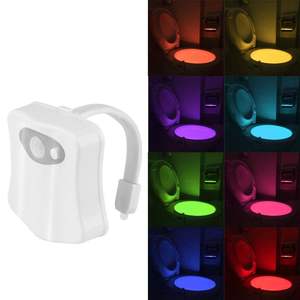 10X Farbige LED-Toilettensensorleuchte Bewegungsaktiviertes WC-Sitz-Nachtlicht Wasserdichtes ABS 3-Jahres-Garantie - Product Image 1