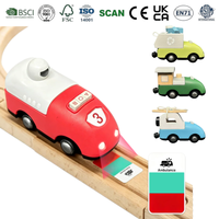 Jouets de voiture miniatures en bois, voitures mignonnes pour enfants avec boutons coulissants et roues mobiles, voitures de jeu Montessori colorées pour développer la motricité fine