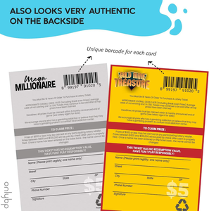 Carte de visite à gratter de billets de loterie pour blague de fête personnalisée fabriquée à partir de papier offset fantaisie Matériau en <span class=keywords><strong>carton</strong></span> durable - Product Image 5