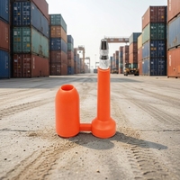 Sceau de sécurité anti-effraction de petite taille, orange, en forme de balle, avec logo, pour le fret, les compagnies maritimes et les conteneurs, avec système de verrouillage.