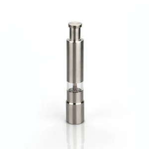 Wholesale Custom Stainless Steel Spices Mill With Thumb Push Button Household <b>Mini</b> Pepper and Salt - Product Image 4