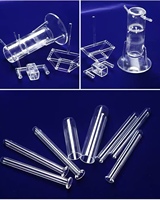 Bécher en verre de quartz haute pureté 99,99 %, résistant à la chaleur 1100 ° Silice fondue de laboratoire pour semi-conducteurs OEM