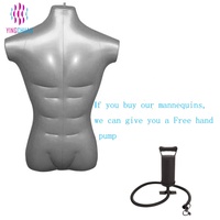 Mannequin Homme Gonflable Durable Sans Tête Haute Qualité pour Magasin, Gain de Place, avec Pompe à Air