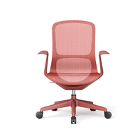 Chaise de bureau en maille réglable en hauteur, ergonomique, pivotante, à dossier moyen, pour l'école
