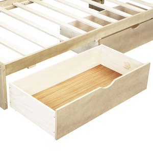 Letto Moderno e Semplice con Cassetti e Ripiani in Legno, Arredamento Multifunzionale Personalizzabile per Camera da Letto, Salvaspazio - Product Image 4