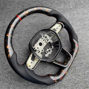 Volante deportivo de alta calidad para <span class=keywords><strong>Honda</strong></span> 11 Gen <span class=keywords><strong>Civic</strong></span> HRV tipo D, venta directa de fábrica, fibra de carbono con costura roja - Product Image 4