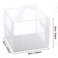 Boîte à gâteau transparente personnalisée en matériaux recyclés écologiques, boîtes en plastique transparentes carrées avec poignée pour pâtisserie, sandwich, gelée