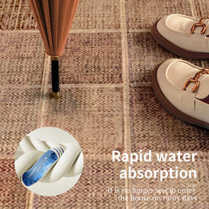 Tapete para Entrada, Color Sólido, Rectangular, Resistente a las Manchas, Fibra de Poliéster, Uso Doméstico, Absorción Rápida de Agua - Product Image 1