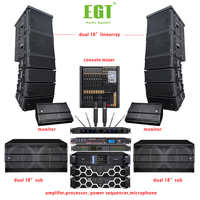 Vente directe d'usine double système de réseau de haut-parleurs audio professionnel passif de 8/10 pouces avec amplificateur pour un plus grand spectacle en plein air