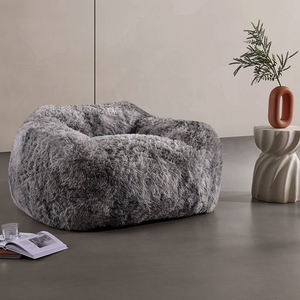 Sillón <span class=keywords><strong>Individual</strong></span> Moderno de Felpa Sintética, Tipo <span class=keywords><strong>Puff</strong></span>, para Sala de Estar, Cómodo y Suave, de Fábrica OEM - Product Image 1