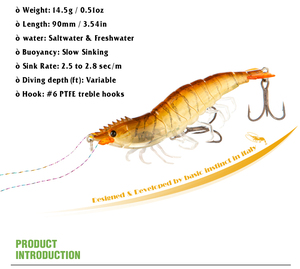 Señuelo de camarón sin pintar, jigs de pesca lenta, cebo luminoso de plástico duro, señuelo de superficie para salmón, anzuelo triple para pesca en río. - Product Image 2