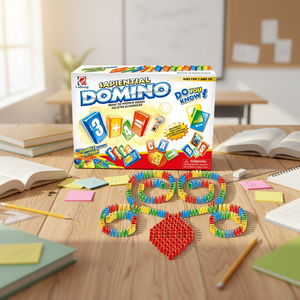 150 pièces numéros et lettres dominos en plastique colorés - Product Image 3