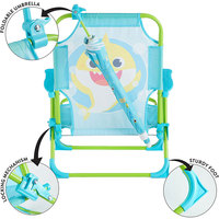 Ensemble chaise de plage compacte pour enfant avec parasol, structure métallique pliable, léger, écologique, durable, portable, mobilier d'extérieur, salle de sport