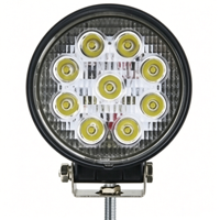 Lampe de travail LED ronde et fine de 4,5 pouces, 27W, 6000K, étanche IP67, 12-48V, lampe auxiliaire de conduite, tout-terrain, voiture, camion, chariot élévateur, machinerie