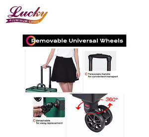 Boîte à cosmétiques en aluminium avec grand espace Trousse de <span class=keywords><strong>maquillage</strong></span> professionnelle portable Organisateur de cosmétiques de voyage avec plateaux et tiroirs - Product Image 5