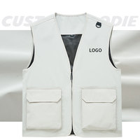 Chaleco Utilitario Multibolsillos para Hombre y Mujer, Sin Mangas, Transpirable, de Poliéster para Invierno, con Cierre, Logotipo Personalizado OEM, Ropa de Trabajo para Exteriores