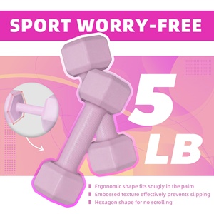 Dumbbell Sets 5/10/15/20lbs Hex Neoprene Anti-Slip 5 Colors Options Body Building Exercise Fitness <b>Free</b> <b>Weights</b> Women Men Home - Product Image 3