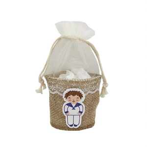 Pochette Cadeau pour Garçons Communion 14x8x4cm avec Applique Garçon – Sac Élégant pour Événements Religieux - Product Image 2