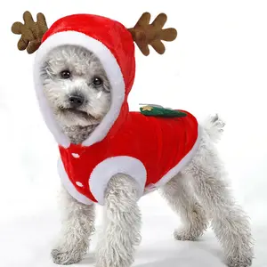 Hondenjassen Honden Kerst Huisdierenproducten Kleding Elanden Sneeuw Kat Katoenen Kleding Grappige Herfst-En Winterkleding