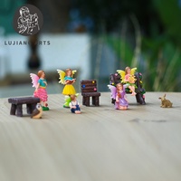 2.6 pouces Floral Fée Statue Ensemble Résine Floral Fée Sculpture Décoration 10Pcs Floral Fée Figurine Ensemble Cadeau Boîte Jardin Cadeau