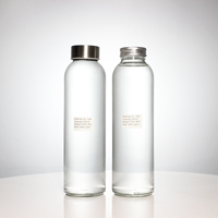 Bouteille de boisson en verre de 500 ml avec bouchons écologiques, eau minérale naturelle pétillante avec bouchon
